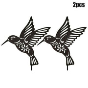 2Pcs Black Bird Garden Stakes Acrylic Silhouette Lawn Yard Art Ornament Decoration