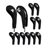 Golf Club Iron Head Covers Neoprene Zippered Protective Sleeve Set