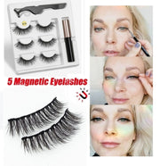 Five Magnetic Eyelashes Eyeliner Tweezers Set