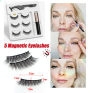 Five Magnetic Eyelashes Eyeliner Tweezers Set