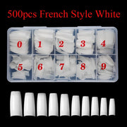 500pcs White Nail Tips French Style