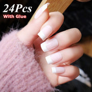 False Nail Tips Fake French Nails with Glue