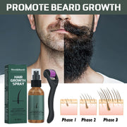 Hair Beard Growth Spray Roller Kit