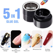 5 IN 1 Top Coat UV LED Reinforcement Rhinestone Glue Gel