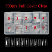 500pcs Clear Nail Tips Full Cover