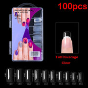 100pcs Clear Nail Tips Full Coverage