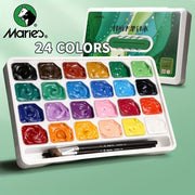 24 Color Gouache Paint Set with Paint Brushes