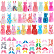 60pcs Barbie Doll Clothes Shoes Accessories Set