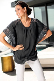 Lace Shirt Blouse Womens Clothing Size 14