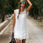 Lace Mini Dress Boho Summer Dresses Size 14