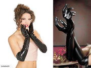 Wet Look Gloves Womens Clothing