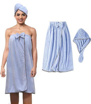 Bath Towel Robe Hair Wrap Turban Combo