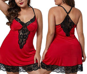 Red Lace Babydoll Chemise Mini Dress & Thong Set Plus Size 20-22 5XL