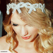 Handmade Bow Crystal Rhinestone Headband For Party Bride Bridal Wedding
