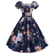 Rockabilly Midi Dress Floral Summer Dresses Womens Clothing Size 12