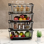 4-Tier Stackable Wire Basket Organizer Metal Kitchen Storage Rack