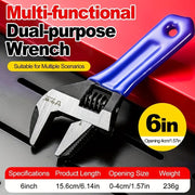 6" Handle Wrench Adjustable Big Opening Spanner Plumbing Tool