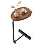 C Side Table - Sofa End Table Walnut Coffee Laptop Stand