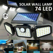 Solar Wall Lights 74 LED Sensor Wall Lamp