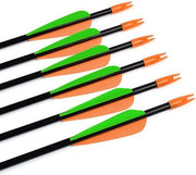 12x Kids Archery Fiberglass Arrows Target Practice 20-35lbs Recurve Bow Green