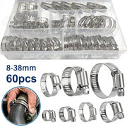 60pcs Stainless Steel Hose Clamp Kit