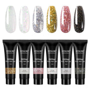 6 Colour Poly Nails Gel Set Nail Art Extensions
