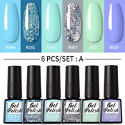 Gel Nail Polish 6 Bottle Pack