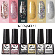 6pcs Gel Nail Polish Manicure Set UV Soak Off Nail Art Kit