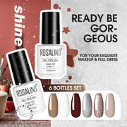 Nail Gel Polish Set 6 Bottles UV Soak Off Gels