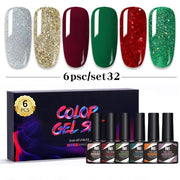 6pcs Gel Nail Polish ManicureUV Soak Off Nail Art Color Kit