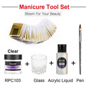 7pcs Nail Acrylic Powder Liquid Set Nail Brush Beginner DIY Kits