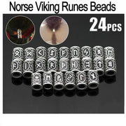 24pcs Norse Vikings Runes Beard Beads Hair Set