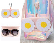 Sunglasses Organiser Case PU Leather Eyeglasses Bag Charm