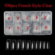500pcs Clear Nail Tips French Style
