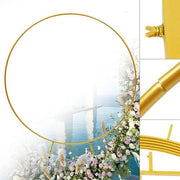 2M Gold Circle Arch Metal Flower Frame Wedding Decoration