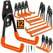 12pcs Heavy Duty Garage Storage Hooks Wall Mount Steel Utility Hangers