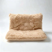 Cat Window Perch Hanging Bed Foldable Plush Hammock Bedside Light Brown