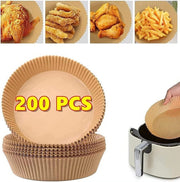 200pcs Air Fryer Paper Liners Disposable Non Stick Baking Paper Round