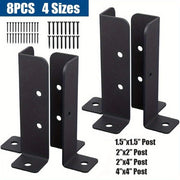 8 Sets Heavy Duty Pergola Post Brackets Adjustable Steel Base Deck Fence