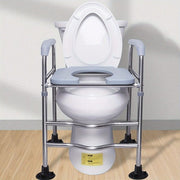 Raised Toilet Seat with Handles Height Adjustable Safety Frame Rail