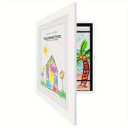 A4 Kids Artwork Frame Front Opening Acrylic Display Storage Frame White