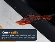 2Pcs Silicone Stove Counter Gap Cover 25 Inch - Heat Resistant Kitchen Gap Seal Black