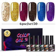 6pcs Gel Nail Polish ManicureUV Soak Off Nail Art Color Kit
