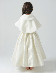 Flower Girls Fur Cape Wedding Clothing Size 4-7