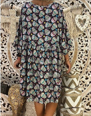Floral Skull Skeleton Boutique Casual Party Dress Womens Clothing Sz 18