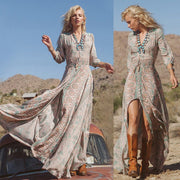 Maxi Dress Boho Floral Summer Dresses Womens Clothing Size 14