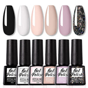 6pcs Gel Nail Polish Manicure Set UV Soak Off Nail Art Kit
