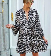 Leopard Shirt Dress Summer Mini Dresses Womens Clothing Size 12