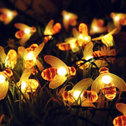 50 LED Solar Honeybee String Lights Outdoor Waterproof 7M (Warm White)
