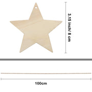 20pcs Wooden Star Blanke Disc DIY Craft